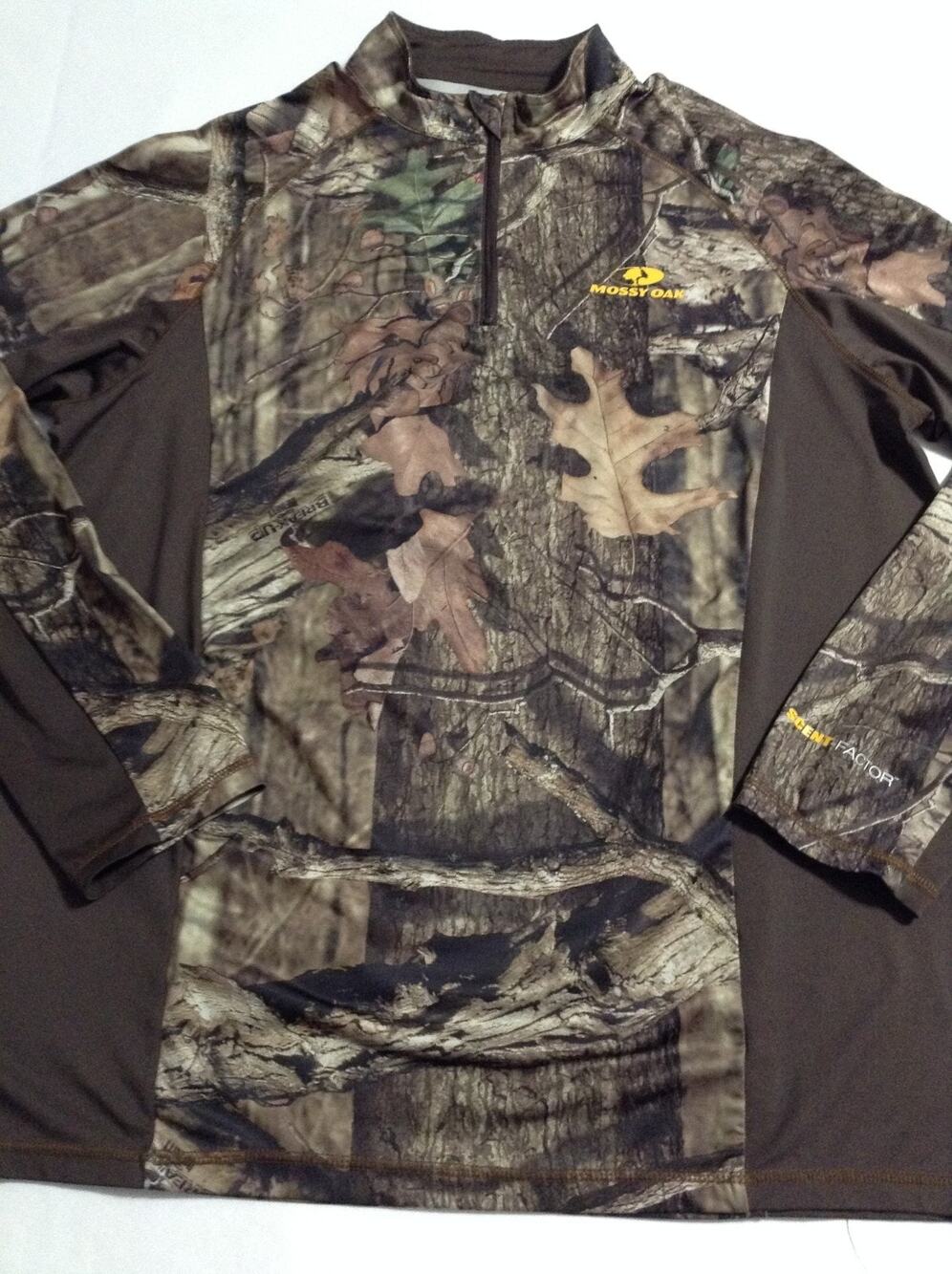 Mossy Oak Break-Up Infinity Camo 14 Zip Shirt Men's Medium M Scent-Factor Huntin